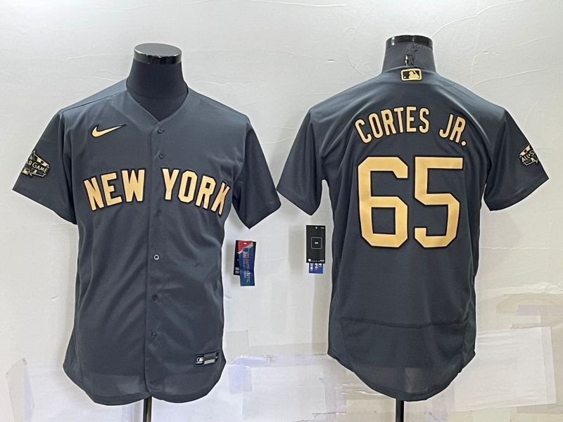 Men New York Yankees 65 Cortes jr Grey 2022 All Star Elite Nike MLB Jersey